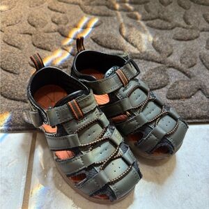 Kids Outdoor Sandals - Black and Orange